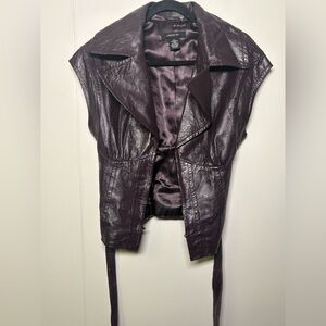 Arden B Dark Purple Leather Vest